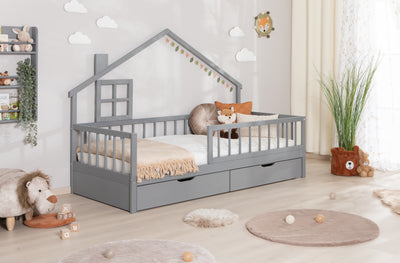 Hausbett Bodenbett "Loki" 90x200 Kiefer Massiv