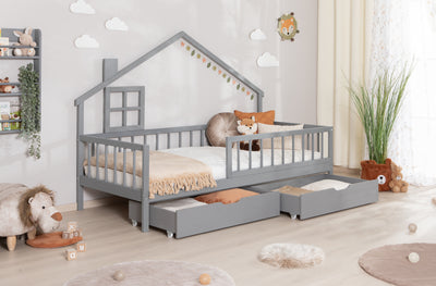 Hausbett Bodenbett "Loki" 90x200 Kiefer Massiv