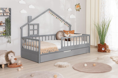 Hausbett Bodenbett "Loki" 90x200 Kiefer Massiv