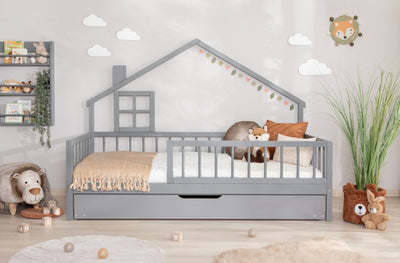 Hausbett Bodenbettt "Loki" 120x200 Kiefer Massiv