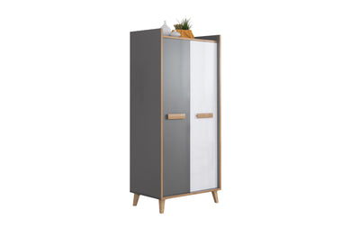 Kleiderschrank mit Stauraum "Thilo" 2-türig