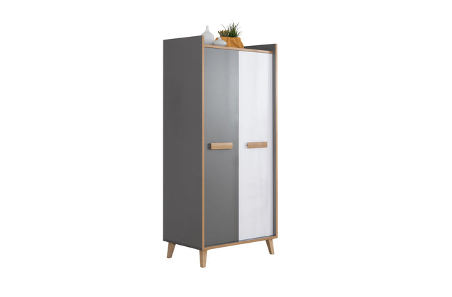 Kleiderschrank mit Stauraum "Thilo" 2-türig