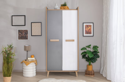 Kleiderschrank mit Stauraum "Thilo" 2-türig