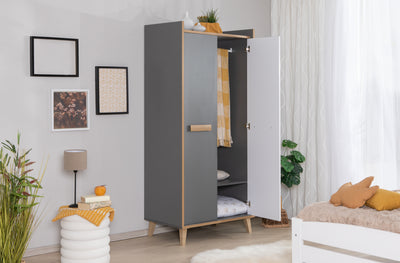 Kleiderschrank mit Stauraum "Thilo" 2-türig