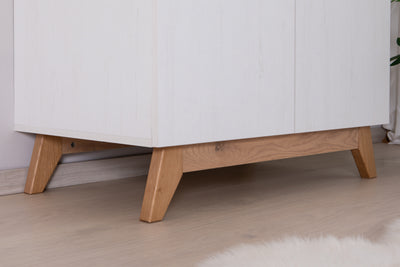 Kleiderschrank "Mara" 2-türig Weiß-Natur