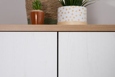 Kleiderschrank "Mara" 2-türig Weiß-Natur