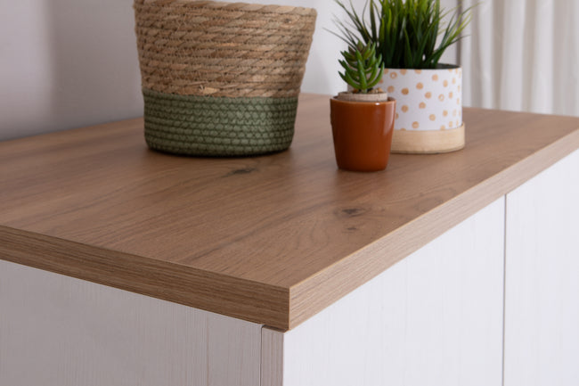 Kleiderschrank "Mara" 2-türig Weiß-Natur