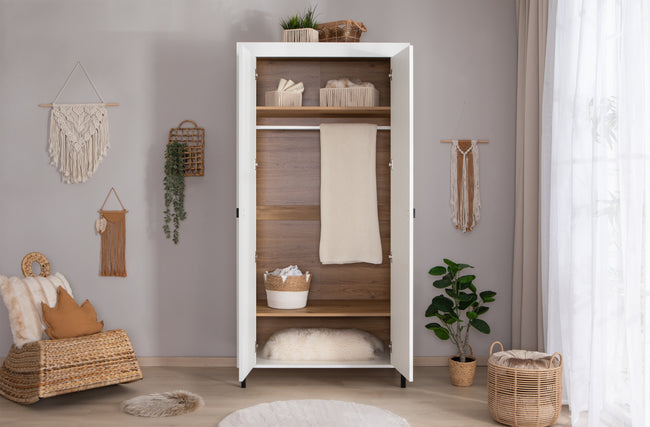 Kleiderschrank "Nora" 2-türig Weiß