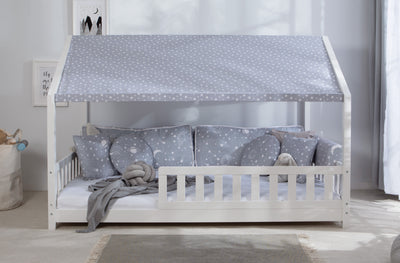 Dachvorhang mit Motiv für Hausbett "Kay" 120x200 cm