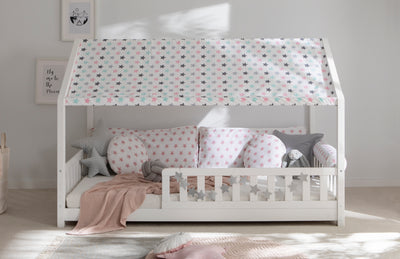 Dachvorhang mit Motiv für Hausbett "Kay" 120x200 cm