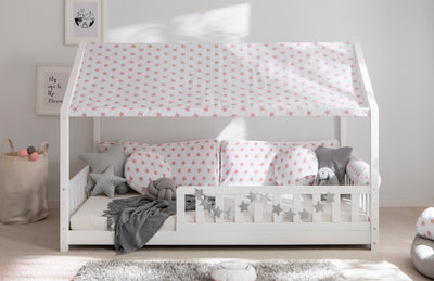 Dachvorhang mit Motiv für Hausbett "Kay" 120x200 cm