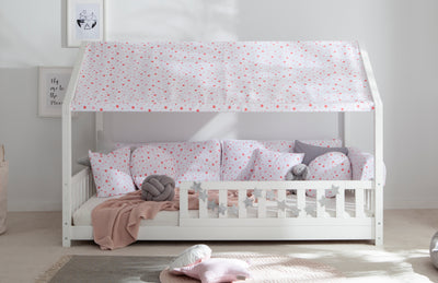 Dachvorhang mit Motiv für Hausbett "Kay" 120x200 cm