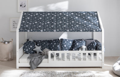 Dachvorhang mit Motiv für Hausbett "Kay" 120x200 cm