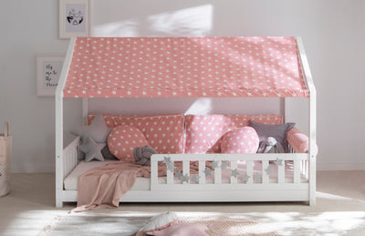 Dachvorhang mit Motiv für Hausbett "Kay" 120x200 cm
