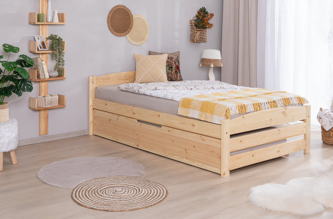 Stauraumbett Seniorenbett "Loni" 120x200 Kiefer massiv