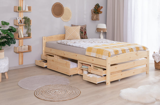 Stauraumbett Seniorenbett "Loni" 120x200 Kiefer massiv