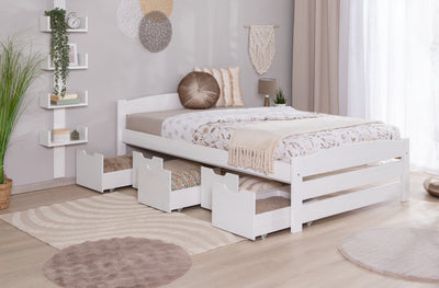 Stauraumbett Seniorenbett "Loni" 120x200 Kiefer massiv