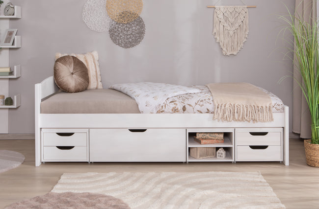 Stauraumbett Seniorenbett "Loni" 120x200 Kiefer massiv