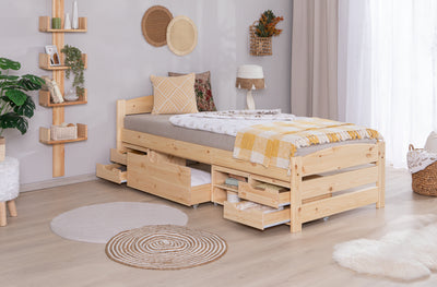 Stauraumbett Seniorenbett "Loni" 90x200 Kiefer massiv