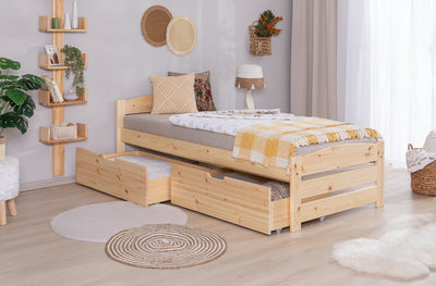 Stauraumbett Seniorenbett "Loni" 90x200 Kiefer massiv