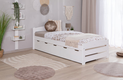Stauraumbett Seniorenbett "Loni" 90x200 Kiefer massiv