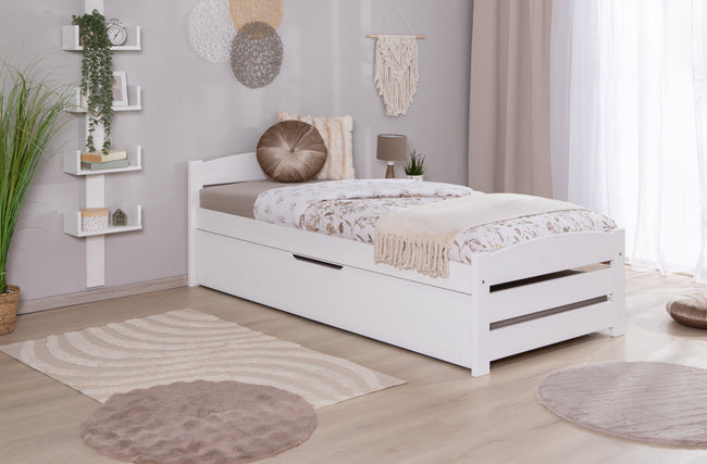 Stauraumbett Seniorenbett "Loni" 90x200 Kiefer massiv