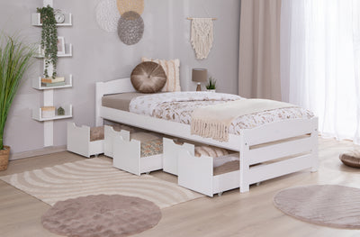 Stauraumbett Seniorenbett "Loni" 90x200 Kiefer massiv