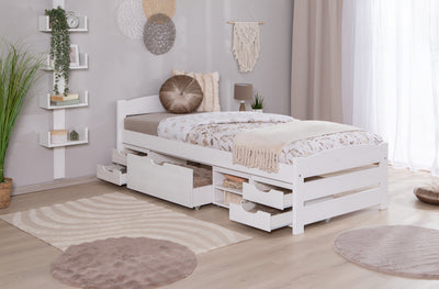 Stauraumbett Seniorenbett "Loni" 90x200 Kiefer massiv