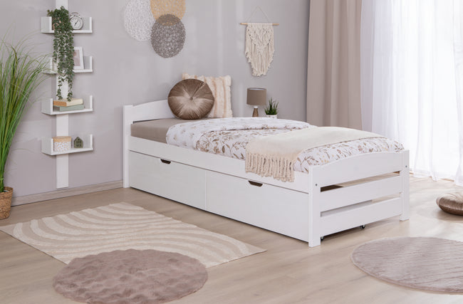 Stauraumbett Seniorenbett "Loni" 90x200 Kiefer massiv