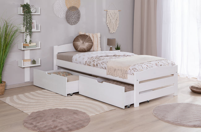 Stauraumbett Seniorenbett "Loni" 90x200 Kiefer massiv