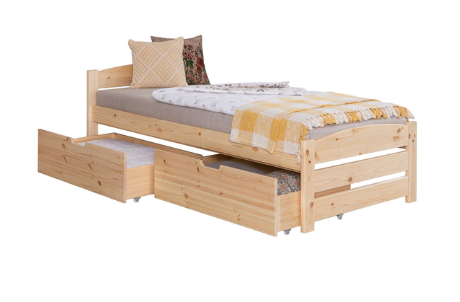 Stauraumbett Seniorenbett "Loni" 90x200 Kiefer massiv