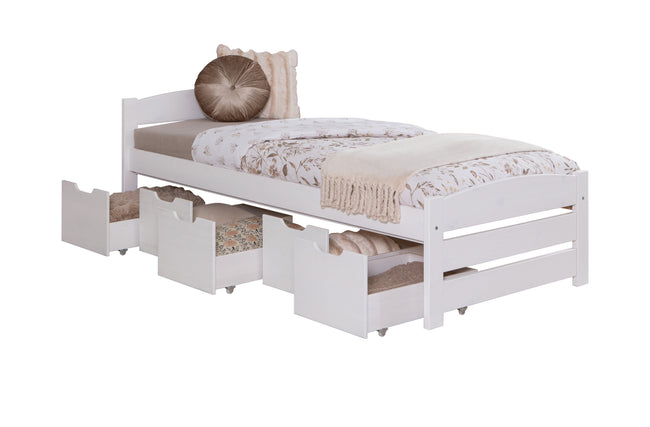 Stauraumbett Seniorenbett "Loni" 90x200 Kiefer massiv