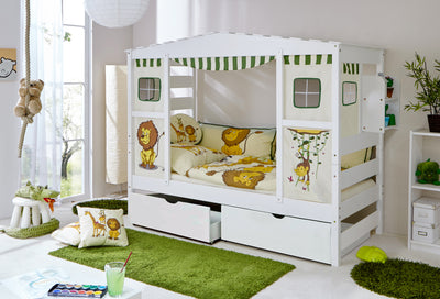 Hausbett "Lio" 90x200 Kiefer massiv weiß