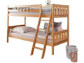 Etagenbett "Erni" Vertikal 90x200 Buche massiv Natur - TiCAA Kindermöbel