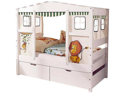 Hausbett MINI 80x160 cm komplett Set inkl. 2 Schubkästen + Matratze + Rollrost