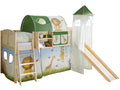 Rutschbett mit Turm "Ekki" Country 90x200 Kiefer massiv Natur