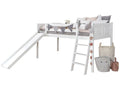 Rutschbett "Ekki" Country 90x200 Buche massiv Weiß - TiCAA Kindermöbel