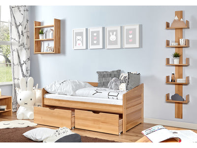 Sofabett MINI "Micki" 80x160 Buche massiv Komplett-Set - mit 2er Schubkasten - inkl. Matratze