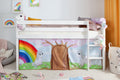 Hochbett "Einhorn Rainbow" 90x200 Kiefer massiv weiß