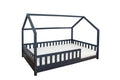 Kinderbett Hausbett "Kay" 100x200 Kiefer massiv Anthrazit Grau