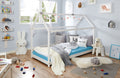 Kinderbett Hausbett "Kaya" inkl. Rollrost 90x200 Kiefer massiv weiß