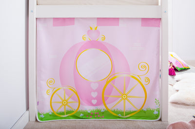 Hochbett "Prinzessin Liora" 90x200 Kiefer massiv weiß