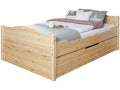 Doppelbett "Leni" 140x200 Kiefer massiv - mit Zusatzbett