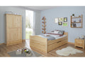 Doppelbett "Leni" 140x200 Kiefer massiv - mit Zusatzbett
