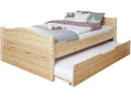 Doppelbett "Leni" 140x200 Kiefer massiv - mit Zusatzbett