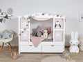 Hausbett MINI 80x160 cm komplett Set inkl. 2 Schubkästen + Matratze + Rollrost