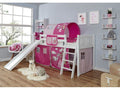 Rutschbett "Ekki" Country 90x200 Buche massiv Weiß - TiCAA Kindermöbel