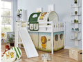 Podestbett "Ekki" Vertikal 90x200 Buche massiv Weiß - TiCAA Kindermöbel