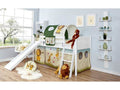 Rutschbett "Ekki" Country 90x200 Buche massiv Weiß - TiCAA Kindermöbel